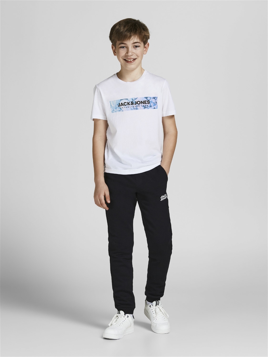 Jack & Jones Logo T-skjorte For gutter -White - 12213226