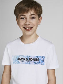 Jack & Jones Logo T-skjorte For gutter -White - 12213226