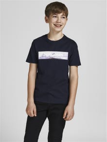 Jack & Jones Logo T-skjorte For gutter -Navy Blazer - 12213226