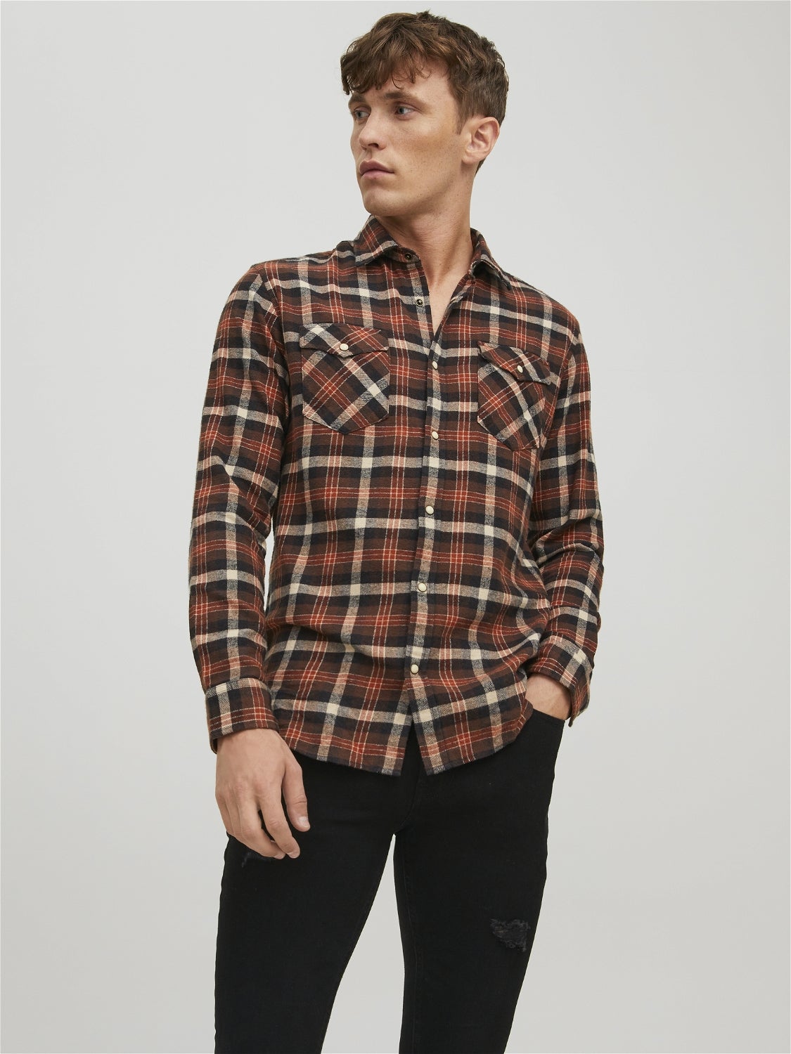 mens smart checked shirts
