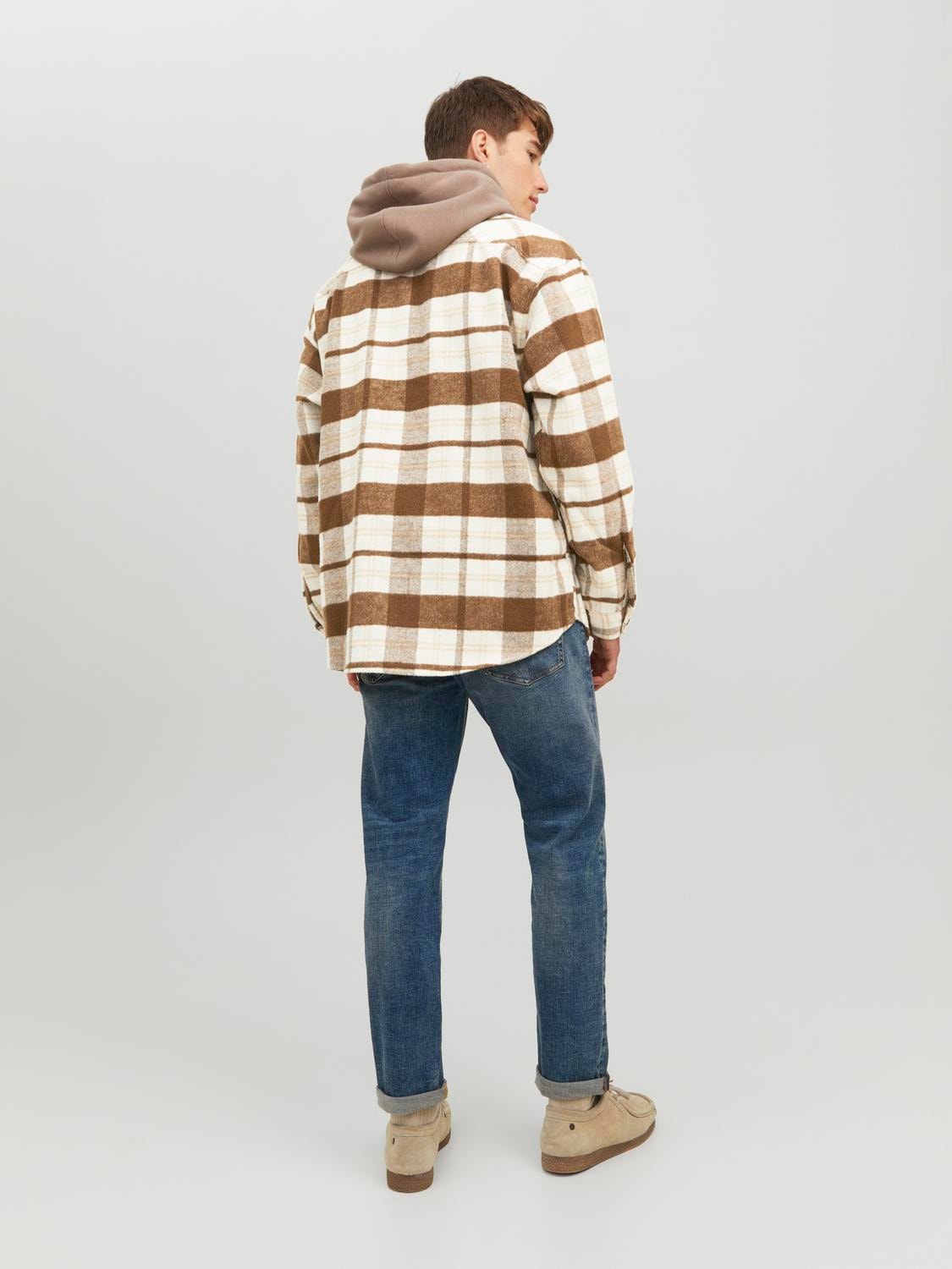 Jack & Jones Regular Fit Geruit overhemd -Seal Brown - 12213480