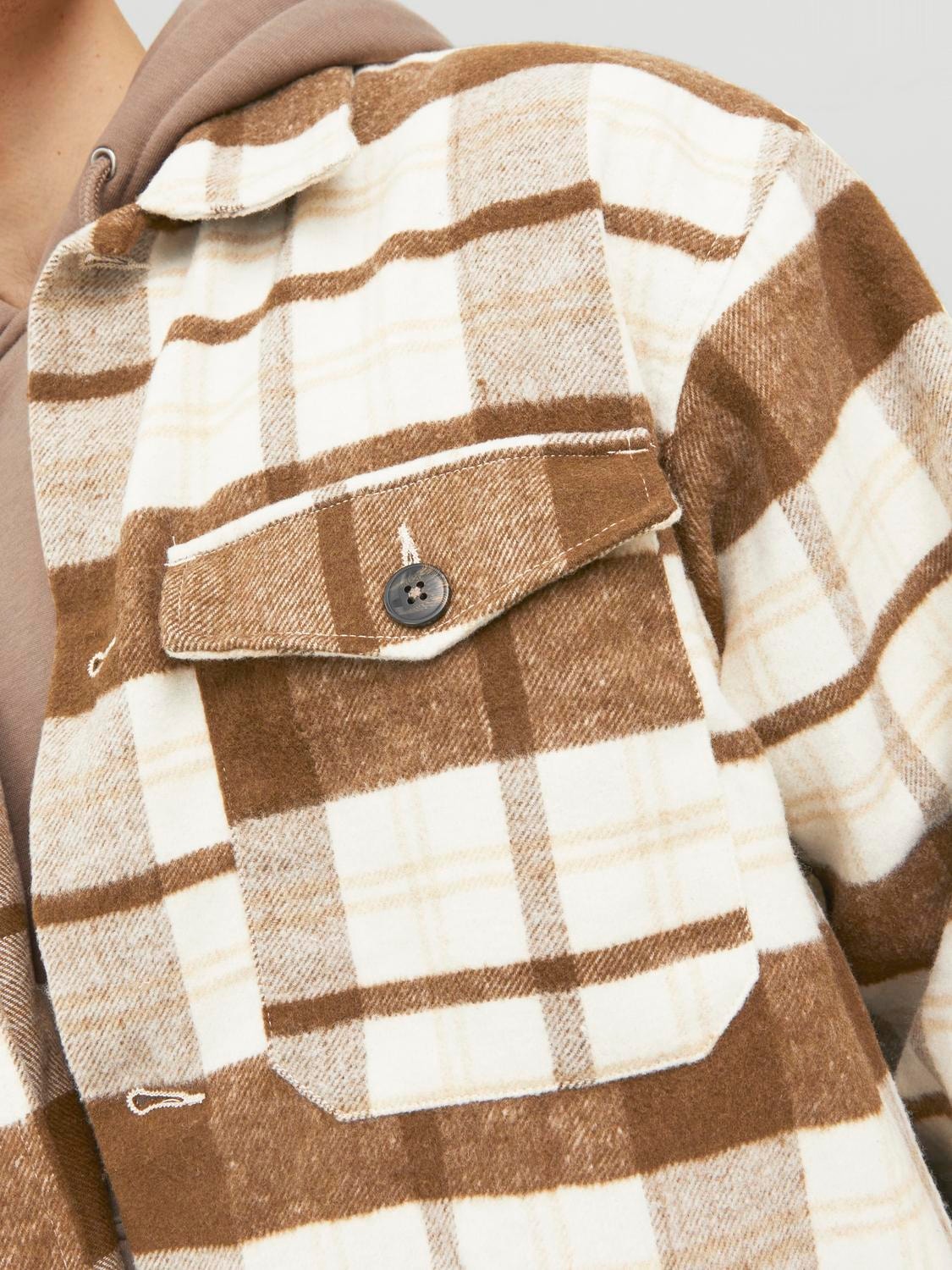 Jack & Jones Regular Fit Rutete skjorte -Seal Brown - 12213480