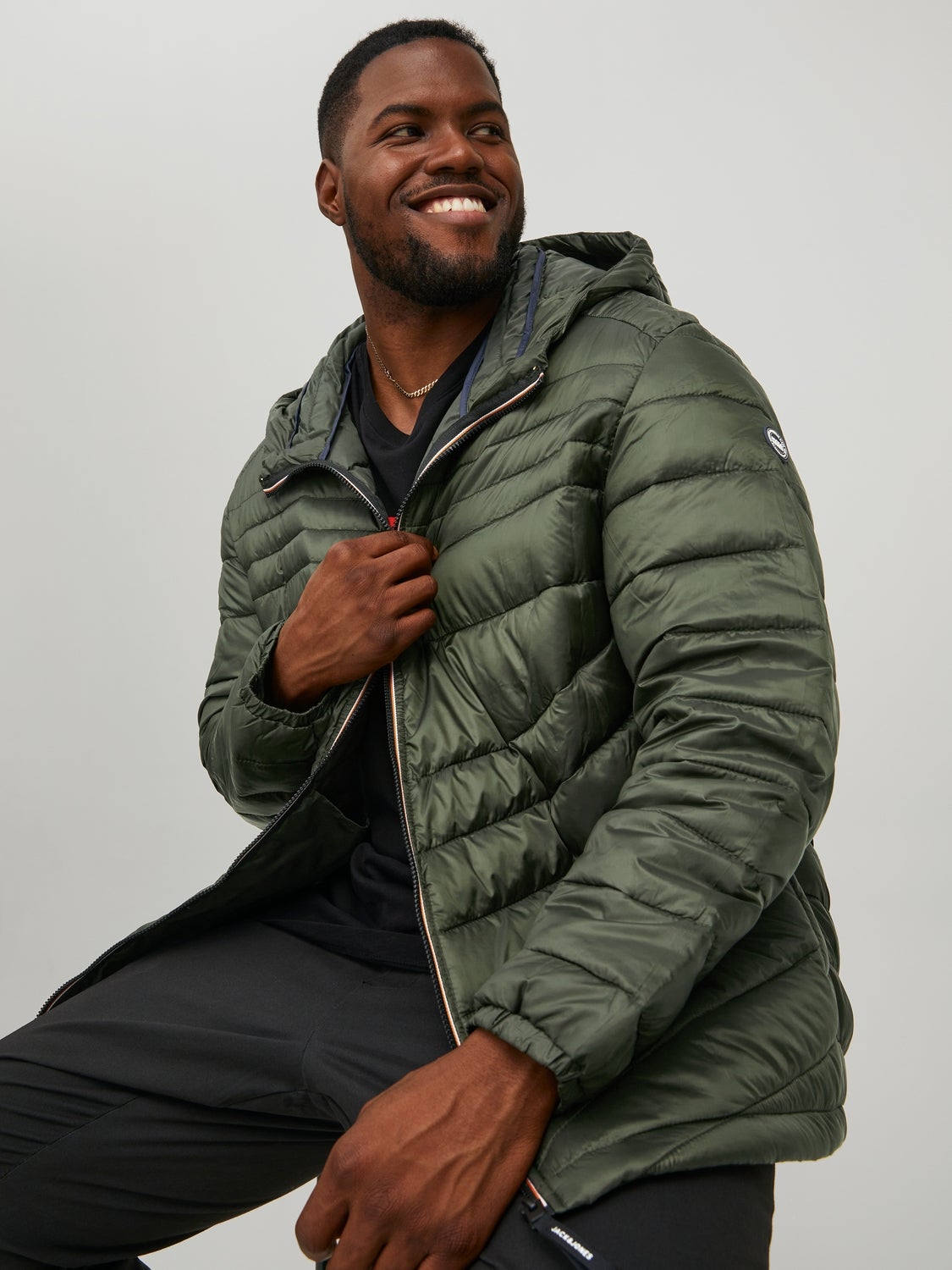 Plus size hooded puffer jacket sale