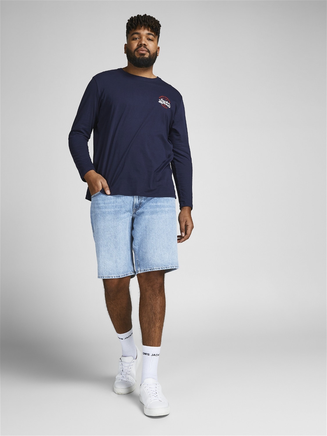 Jack & Jones Plus Size Relaxed Fit Denim shorts -Blue Denim - 12214707