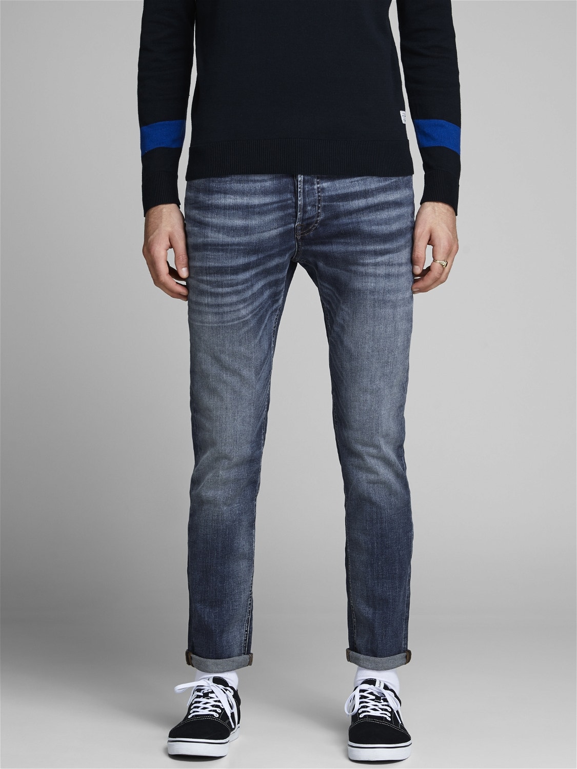 Jack & Jones JJIWHTIM JJORIGINAL JOS 107 50SPS Slim Fit jeans mit geradem Bein -Blue Denim - 12214816