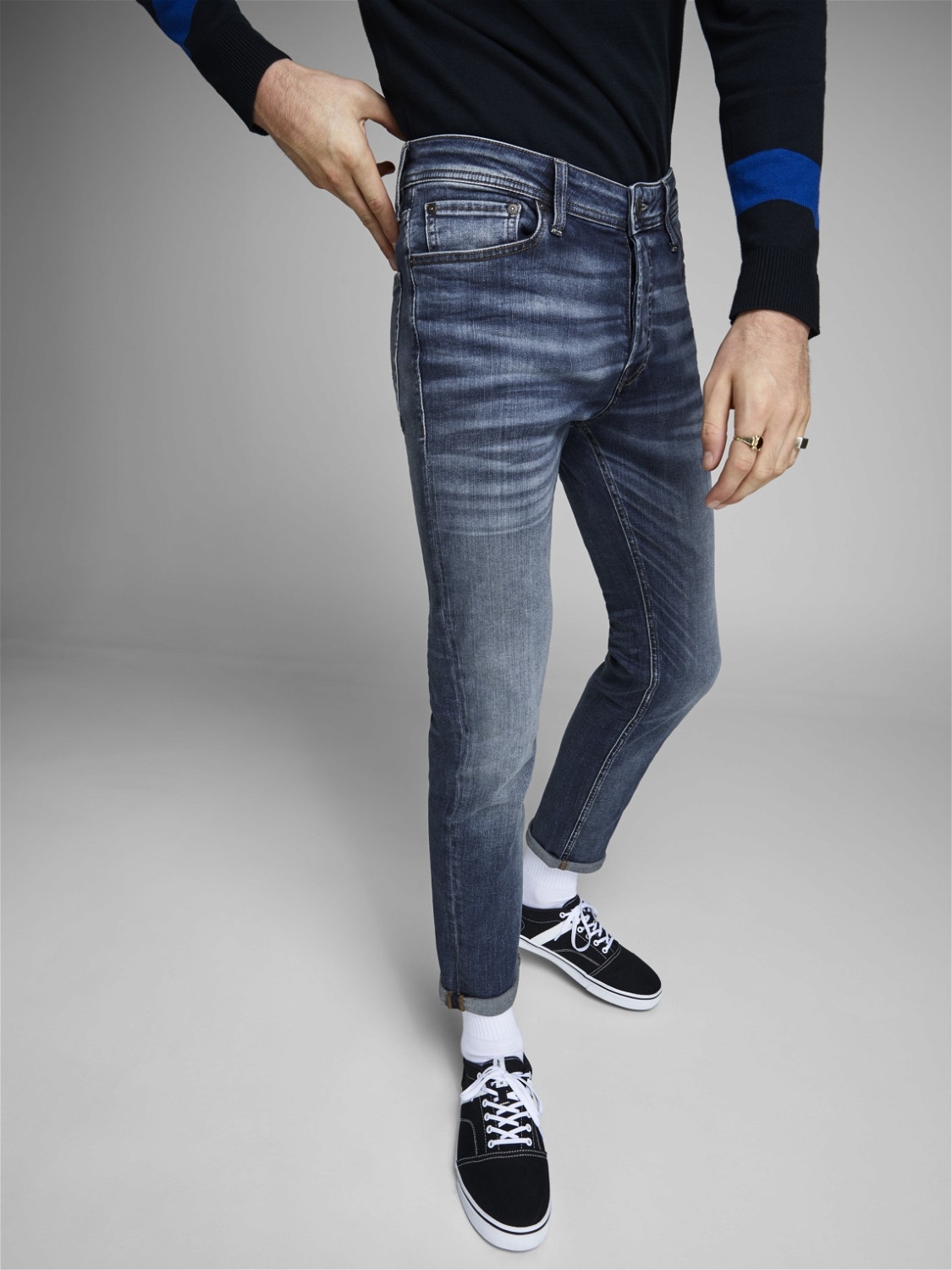 Jack & Jones JJIWHTIM JJORIGINAL JOS 107 50SPS Jeans corte slim straight -Blue Denim - 12214816