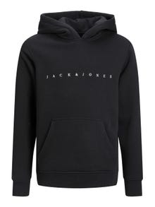 Jack & Jones Logo Hoodie For boys -Black - 12214983