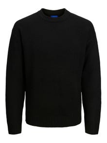 Jack & Jones Enfärgat Crewneck Stickad tröja -Black - 12215468