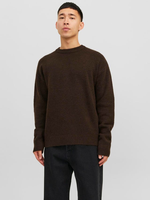 Jack & Jones Enfärgat Crewneck Stickad tröja - 12215468