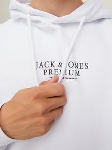 Jack & Jones Logotipas Megztinis su gobtuvu -White - 12216335