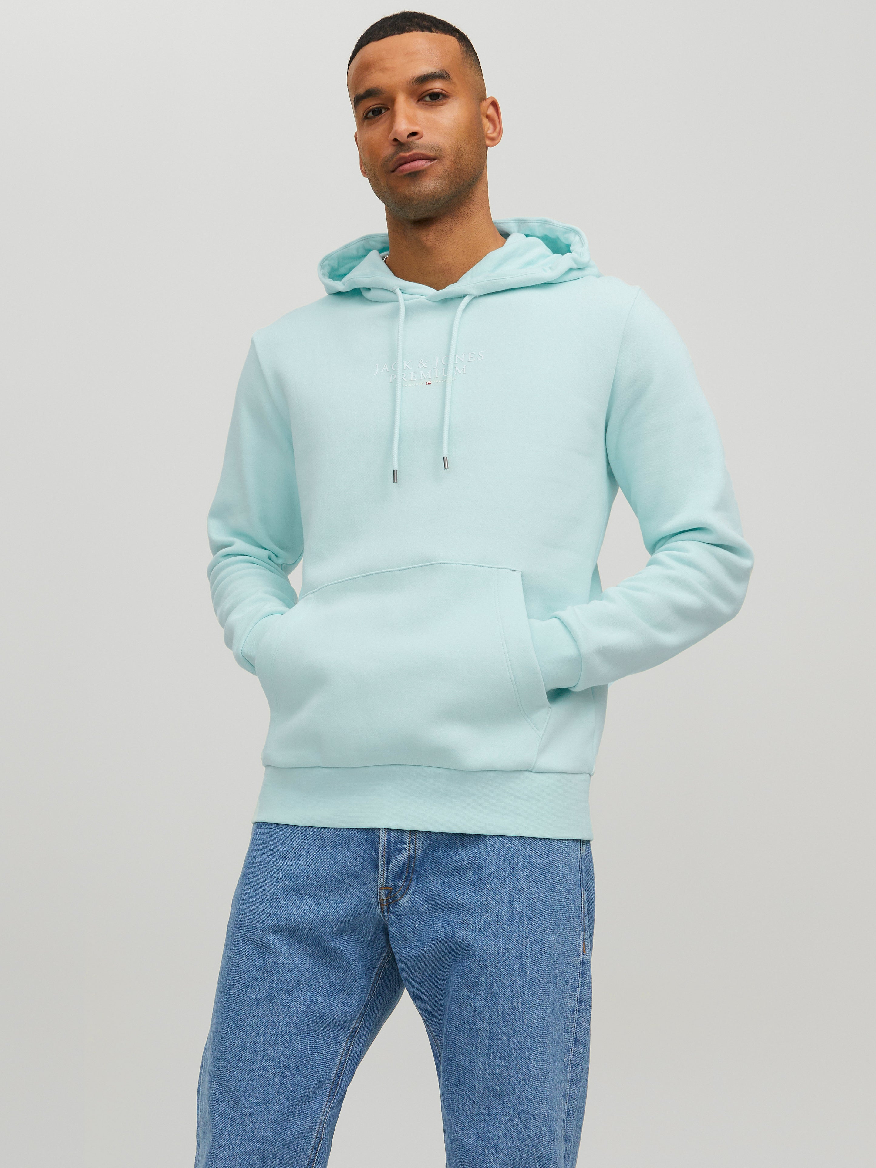 aqua blue sweatshirt