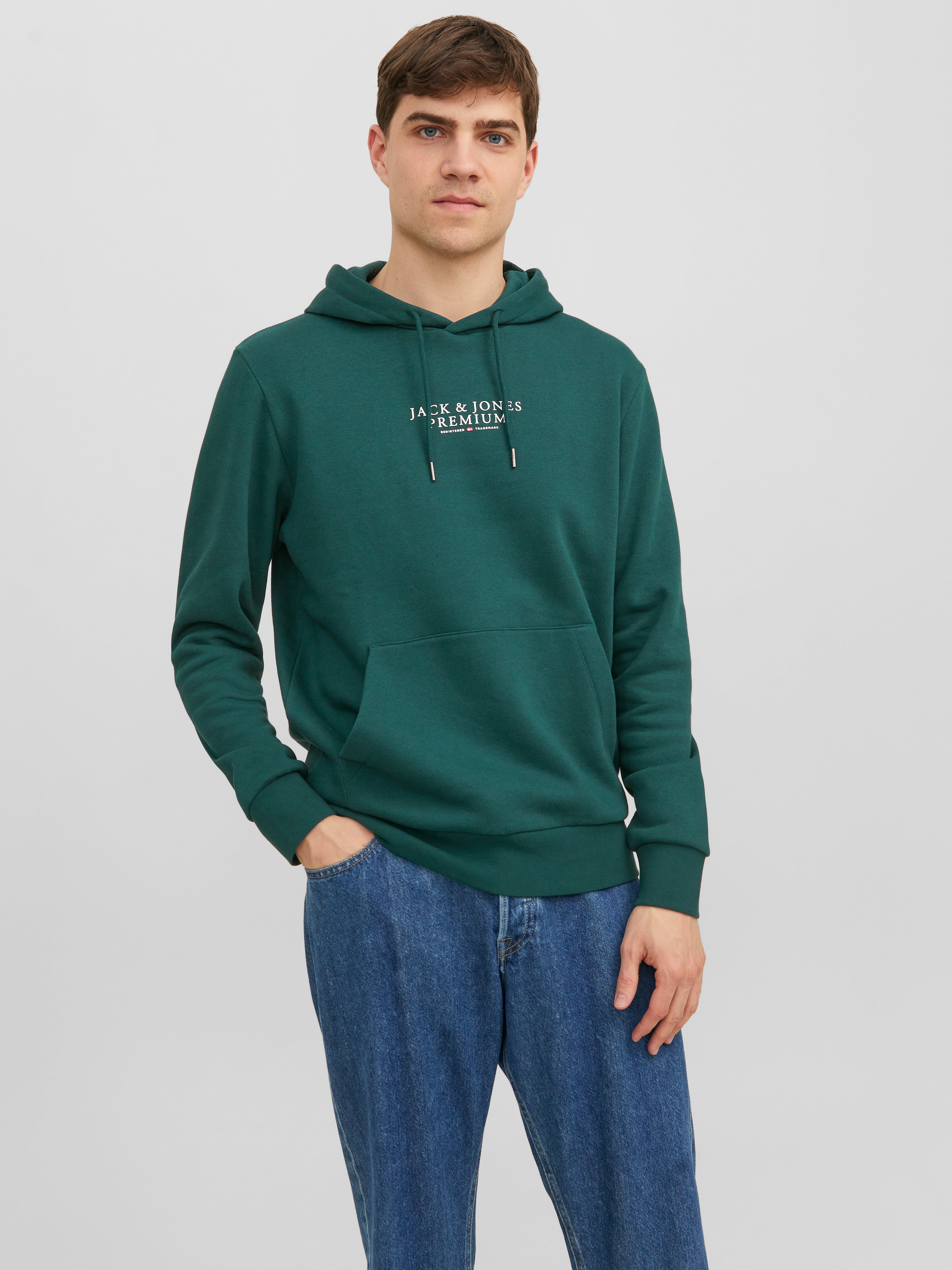 Logo Kapuzenpullover | Mittelgrün | Jack & Jones® 