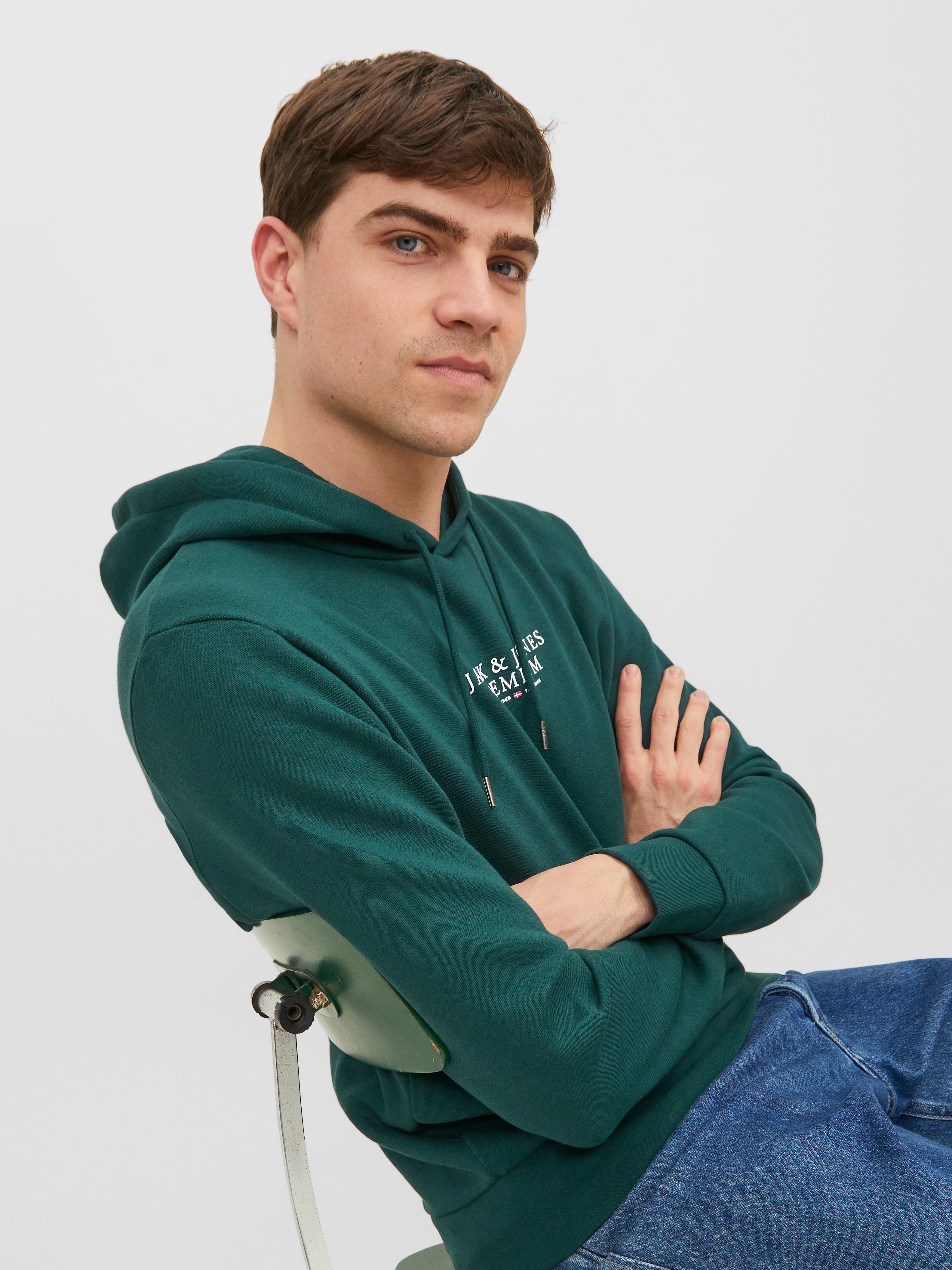 Logo Kapuzenpullover | Mittelgrün | Jack & Jones® 