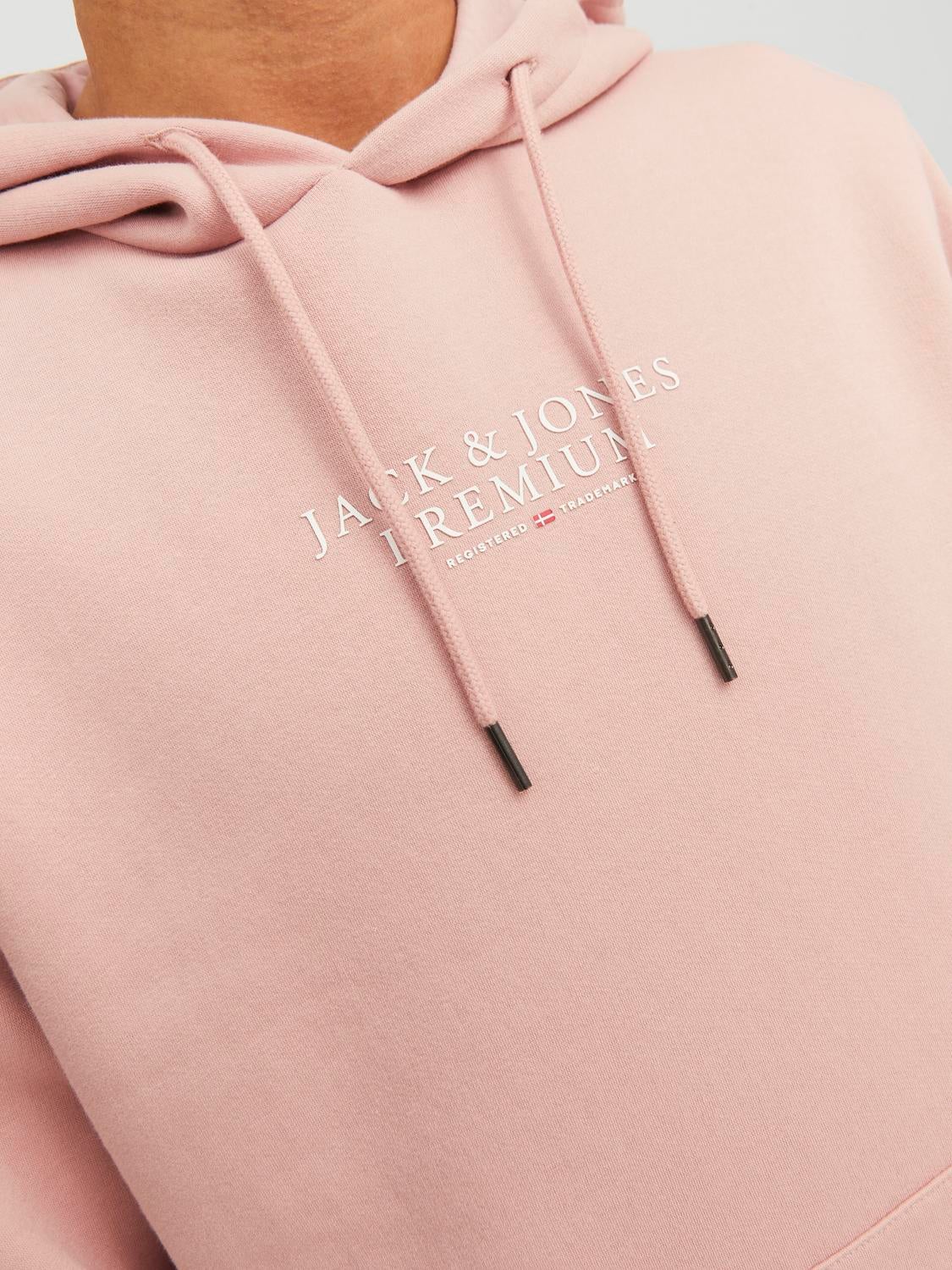 Jack and jones pink hoodie hotsell