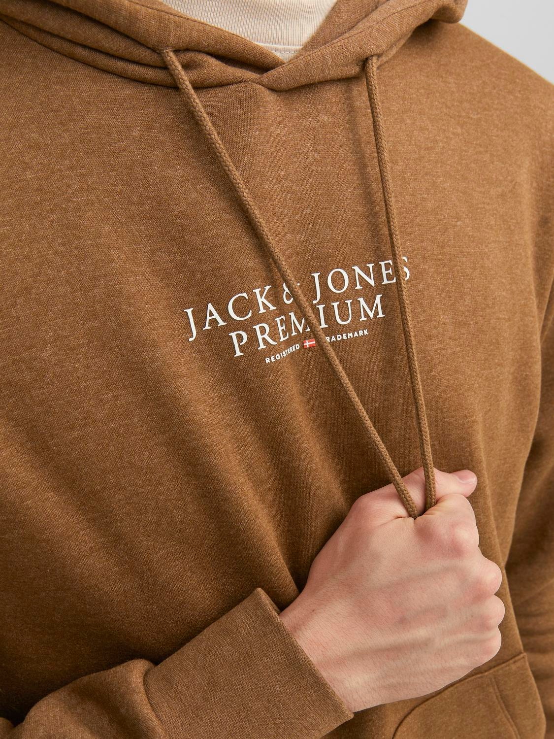 Jack & Jones Logo Hoodie -Bison - 12216335