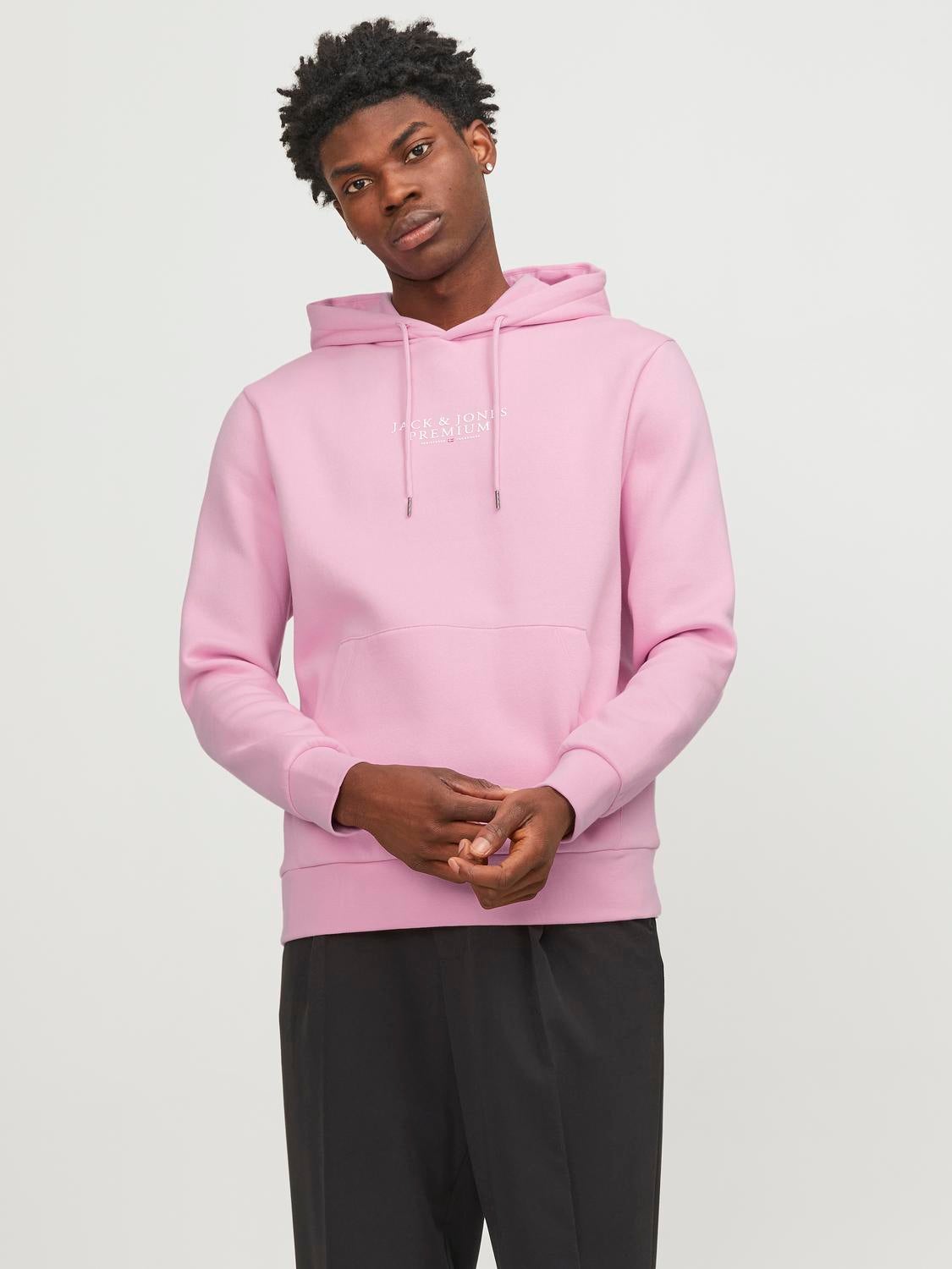 Pink store logo hoodie