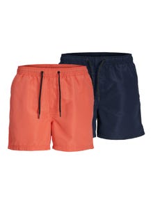 Jack & Jones 2 darabos kiszerelés Regular Fit Úszónadrág -Hot Coral - 12216434