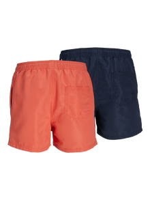 Jack & Jones 2-pak Regular Fit Badeshorts -Hot Coral - 12216434