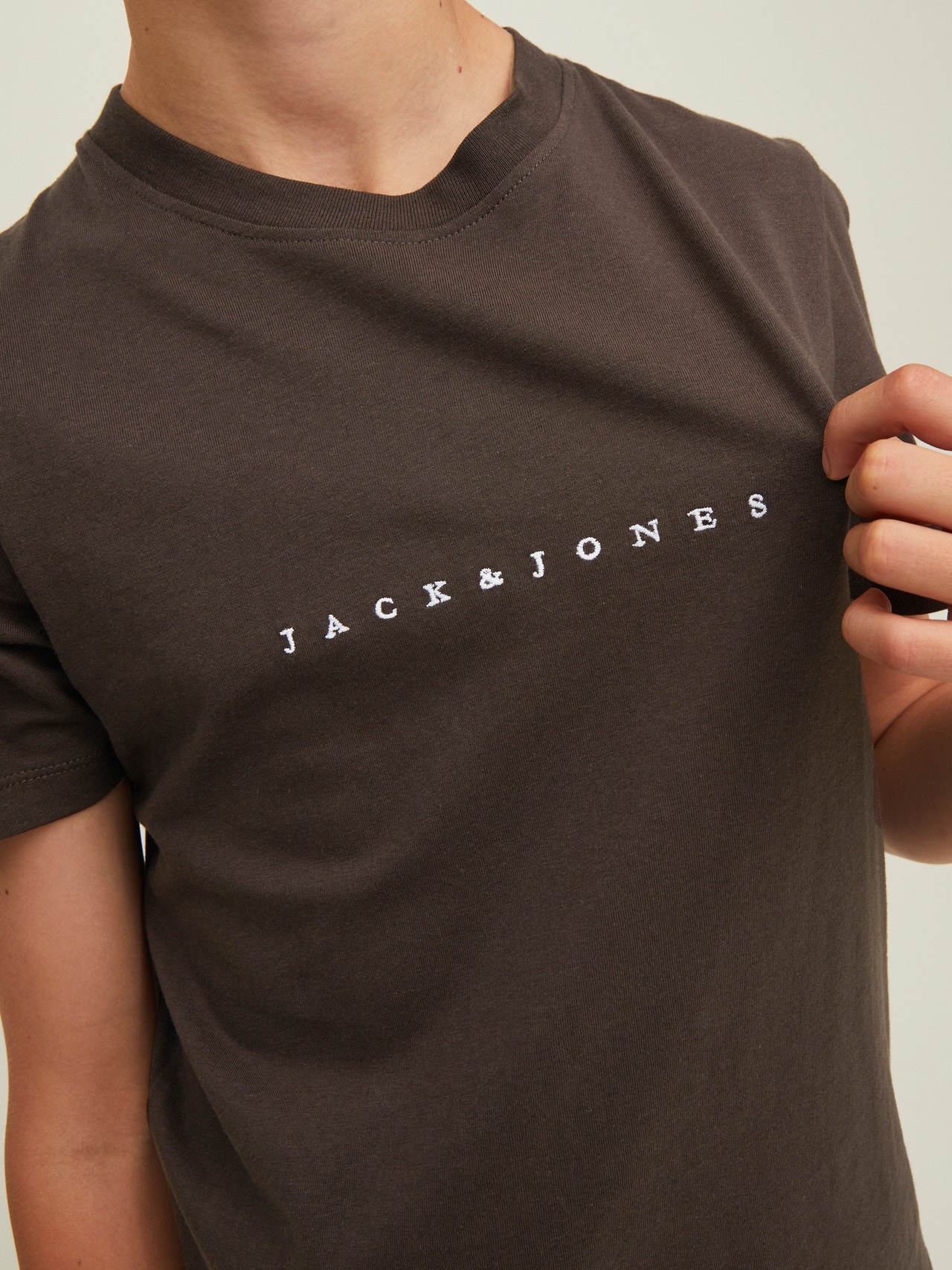 Jack & Jones Logo T-shirt For boys -Seal Brown - 12216486