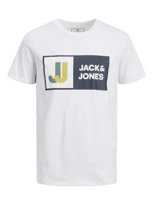 Jack & Jones Logo T-shirt Voor jongens -White - 12216592