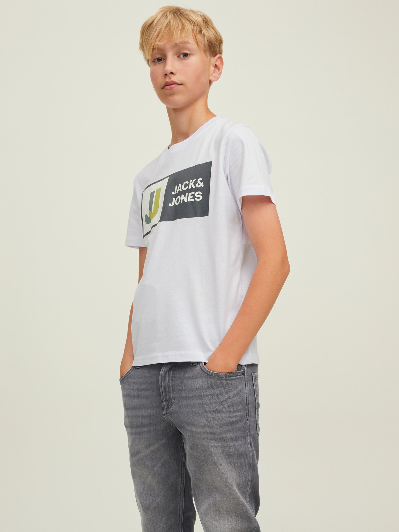 Dader angst Loodgieter Logo T-shirts Voor jongens | Wit | Jack & Jones®
