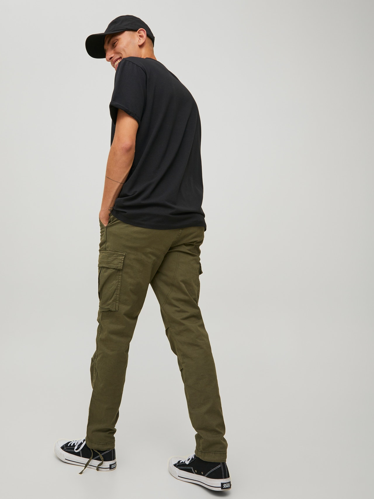 Carrot fit Cargo trousers, Dark Green