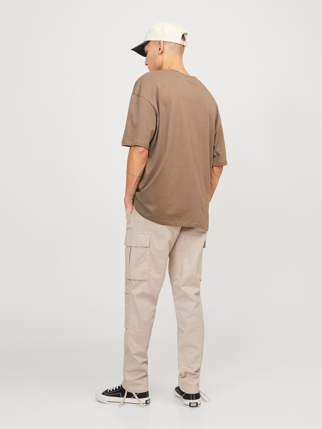 Jack & Jones Pantalones cargo Carrot fit -Silver Cloud - 12216664