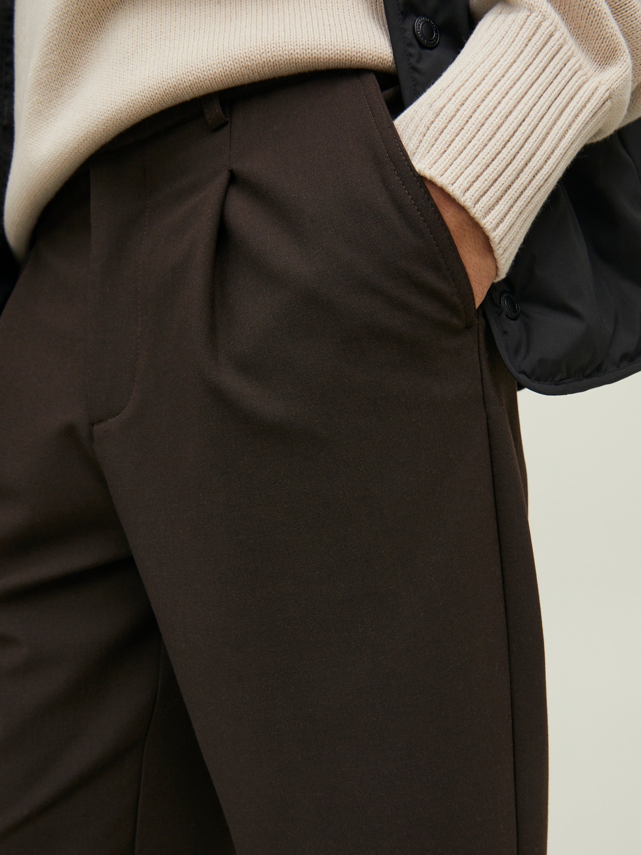 Jack & Jones Wide Fit Spodnie chino -Seal Brown - 12216758