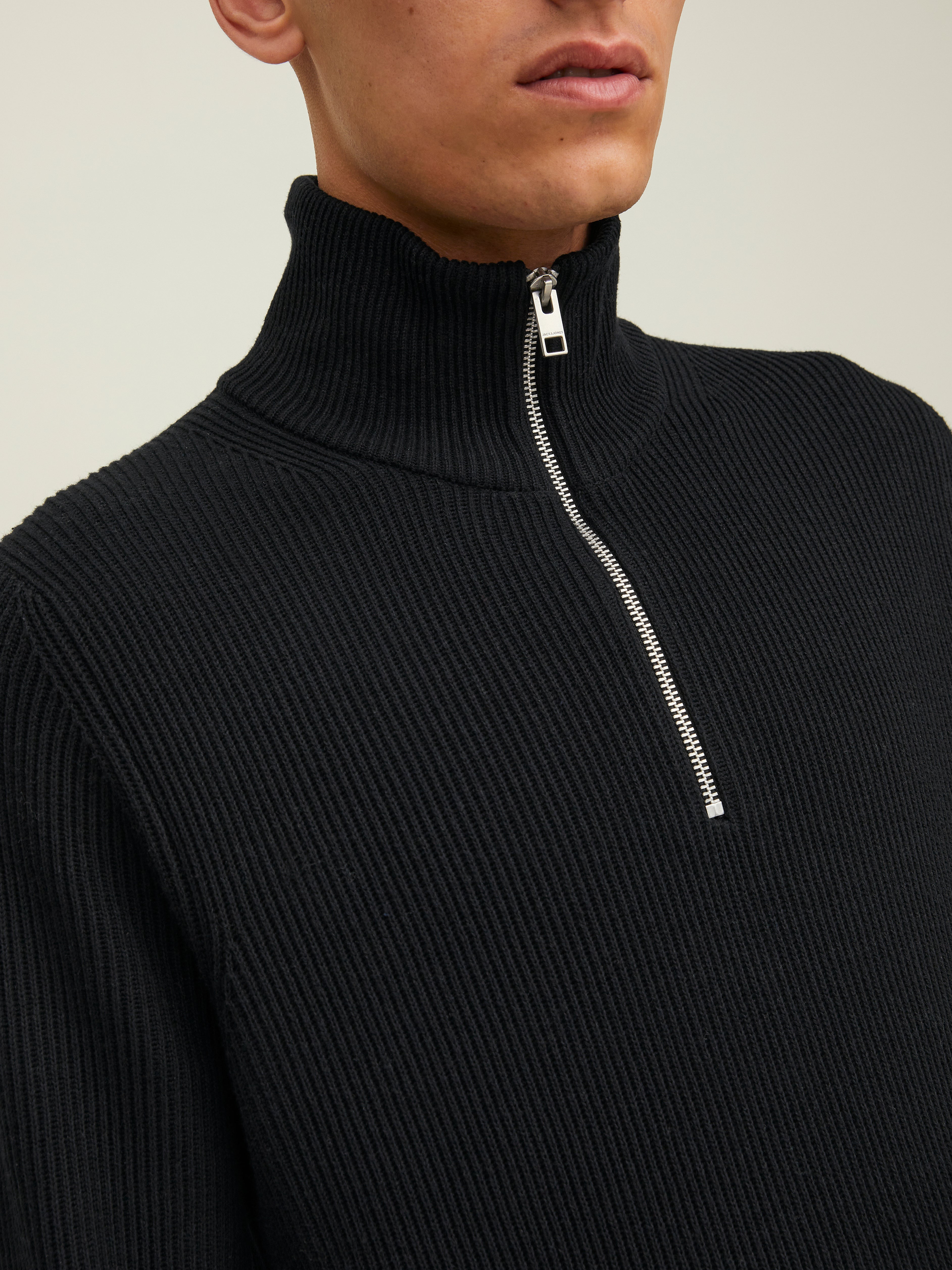 Plain Half Zip Jumper with 20 discount Jack Jones