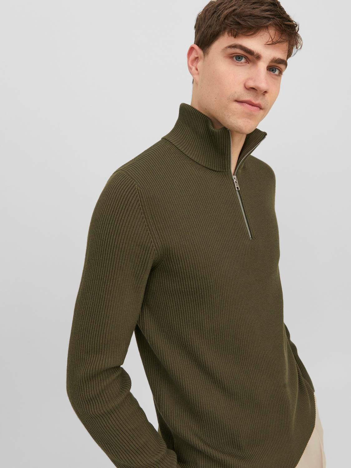 High neck half online zip jumper