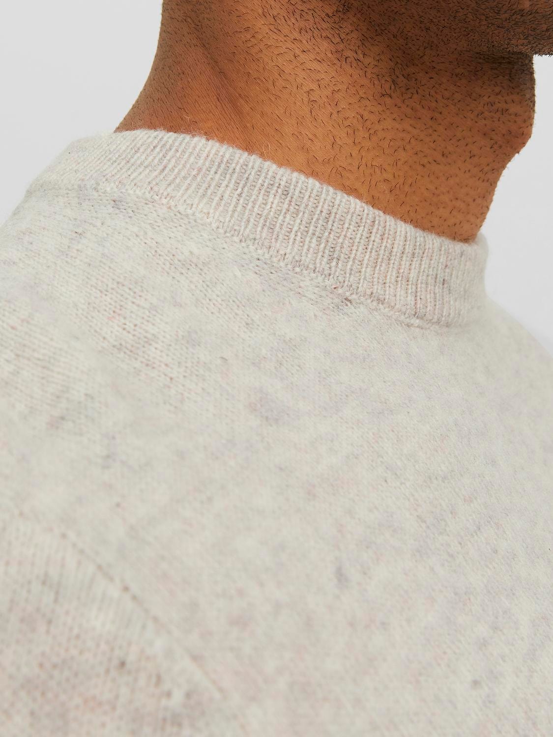 Jack & Jones Plain Knitted pullover -Sand - 12216799