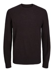 Jack & Jones Plain Knitted pullover -Chocolate Torte - 12216799