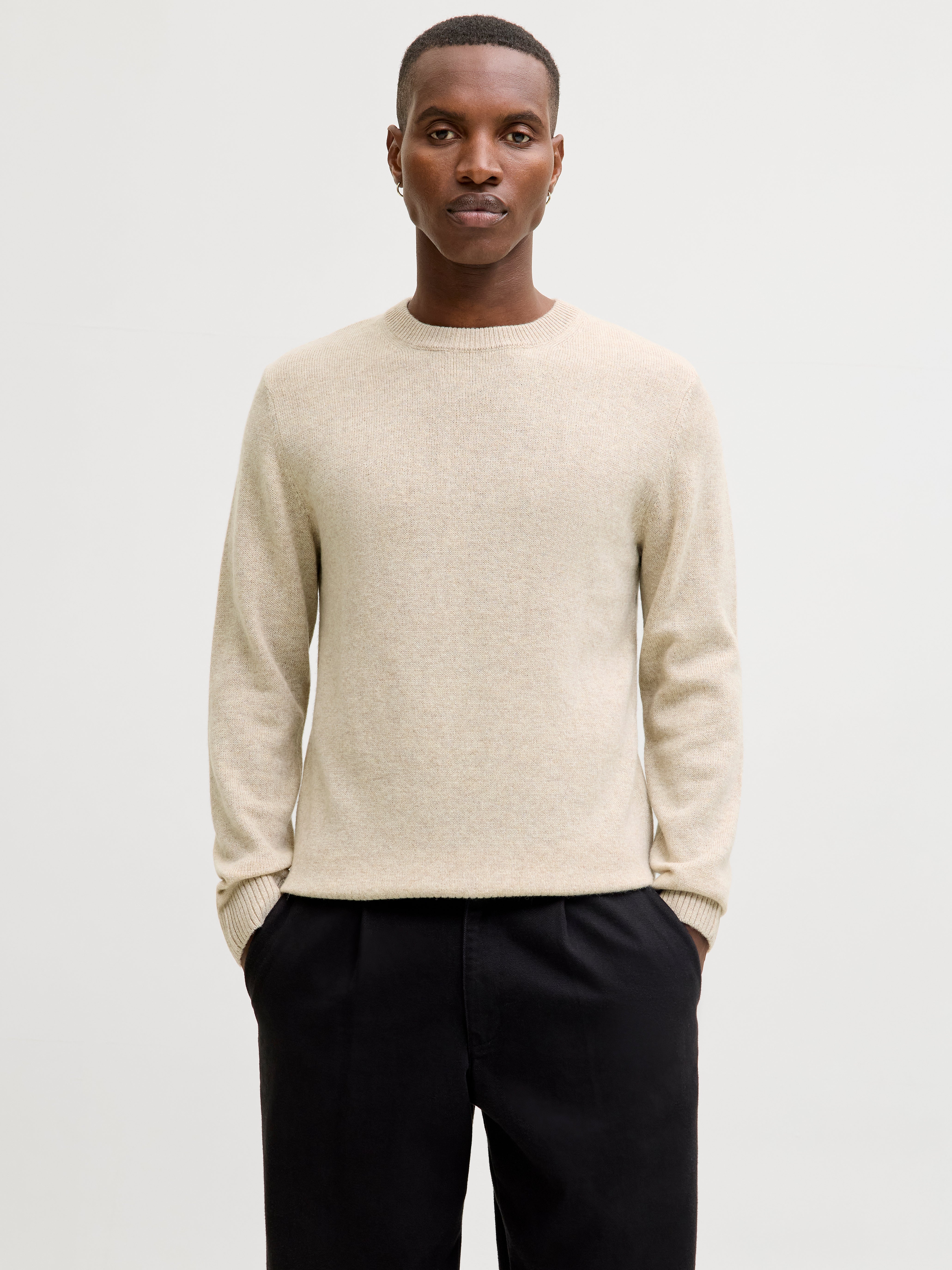 Einfarbig Strickpullover