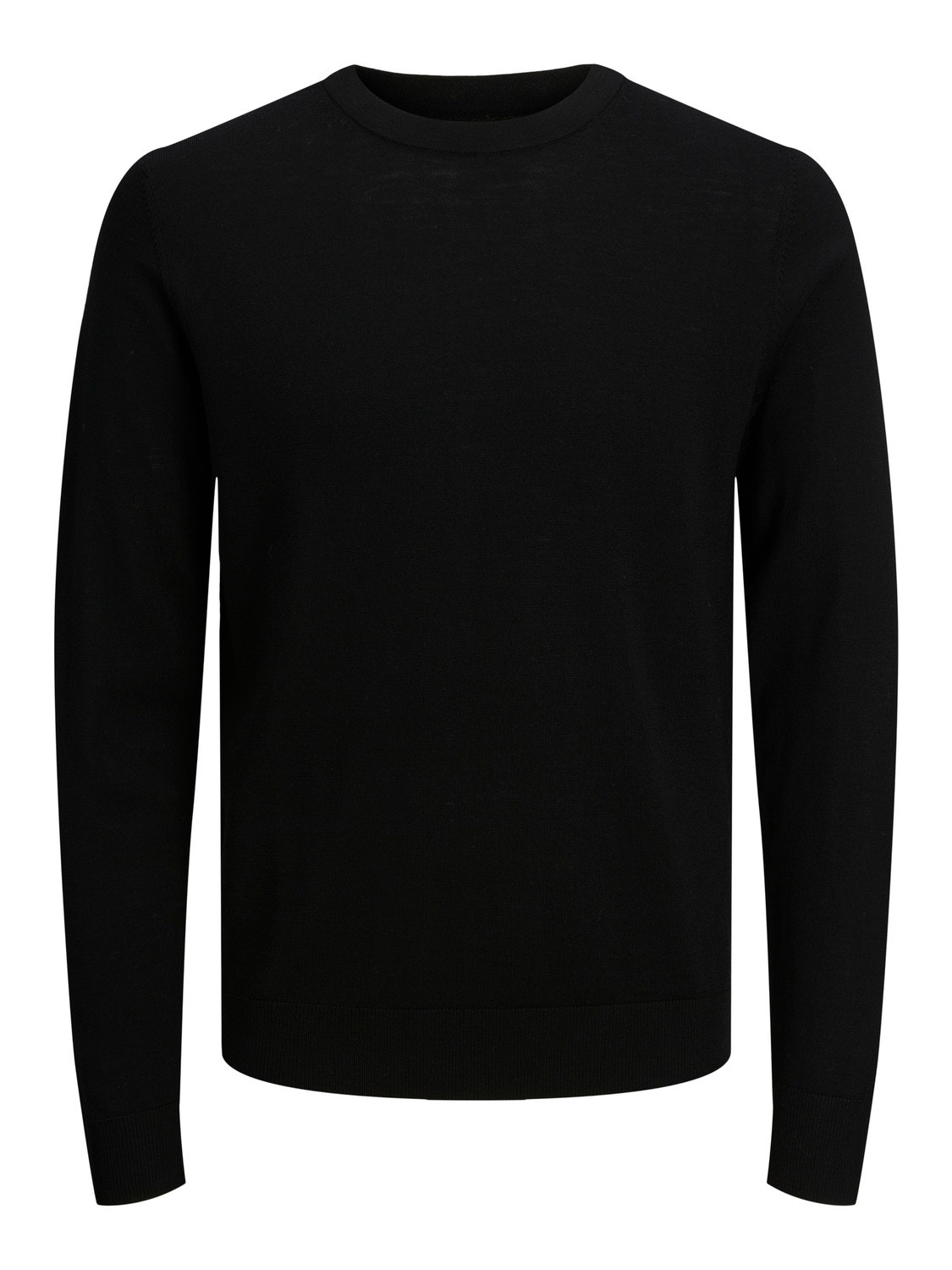 Jack & Jones Enfärgat Crewneck Stickad tröja -Black - 12216817
