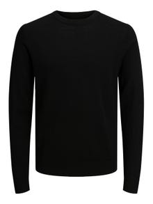 Jack & Jones Plain Knitted pullover -Black - 12216817