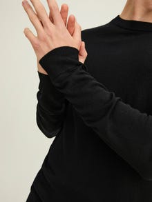 Jack & Jones Plain Knitted pullover -Black - 12216817
