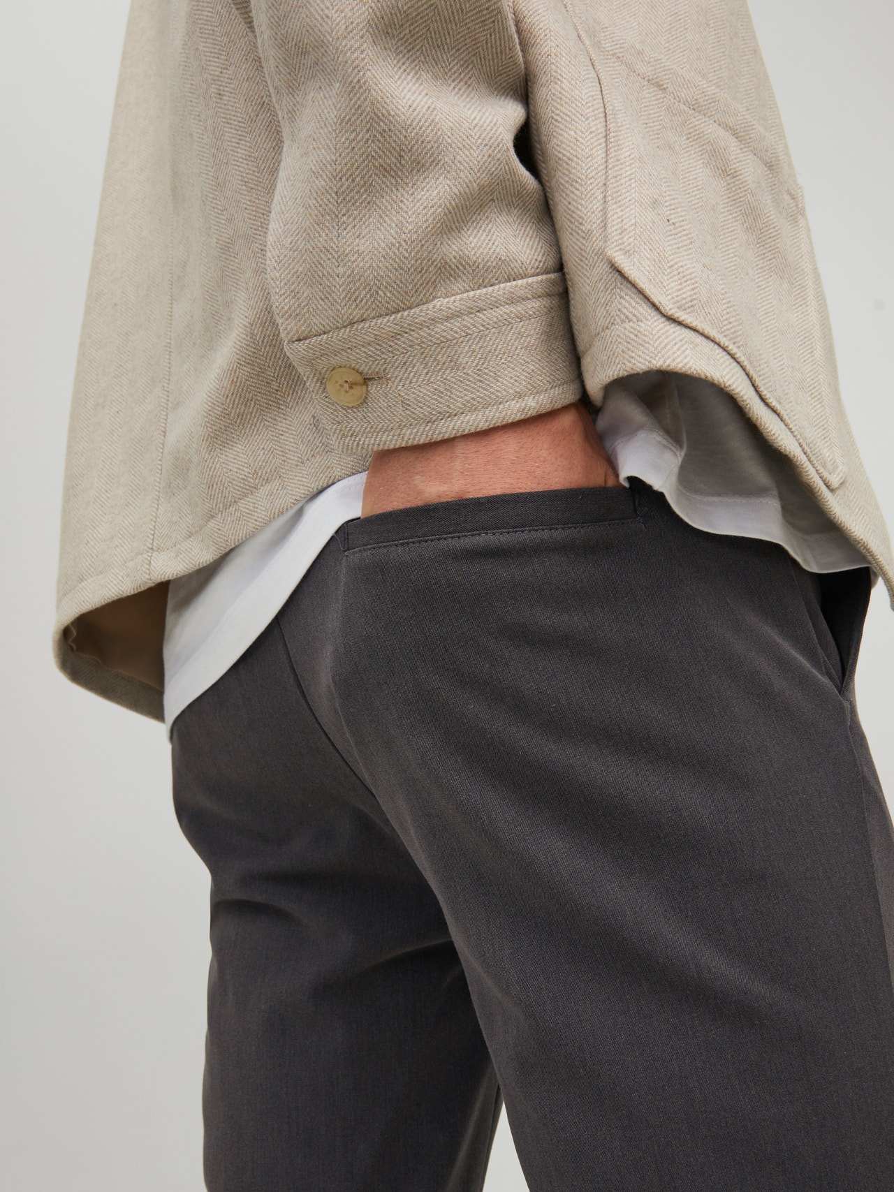 Jack & Jones Παντελόνι Regular Fit 5 τσέπης -Dark Grey - 12216821
