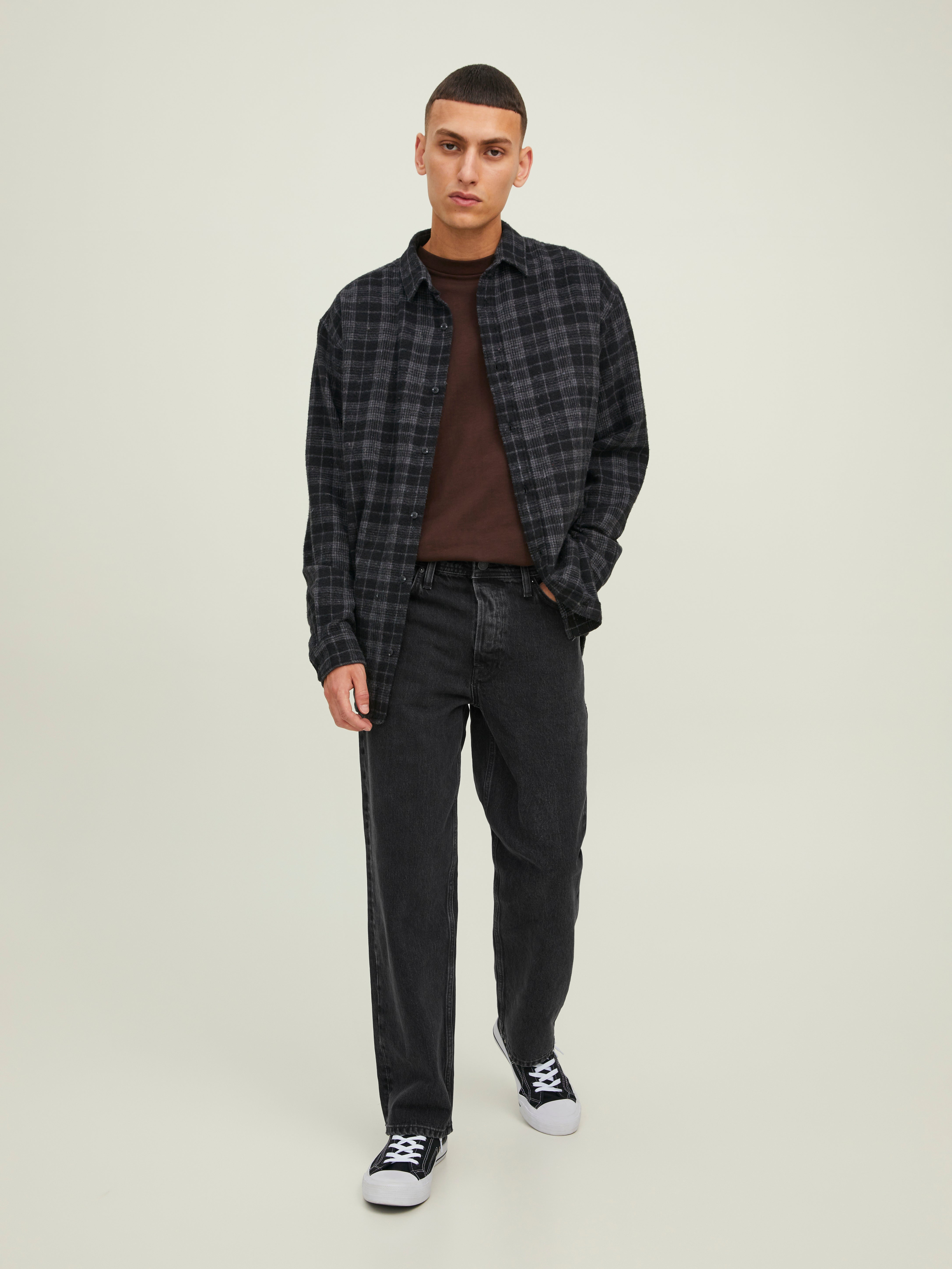 Jack & Jones JJIEDDIE JJORIGINAL - Jeans baggy - black denim/nero denim