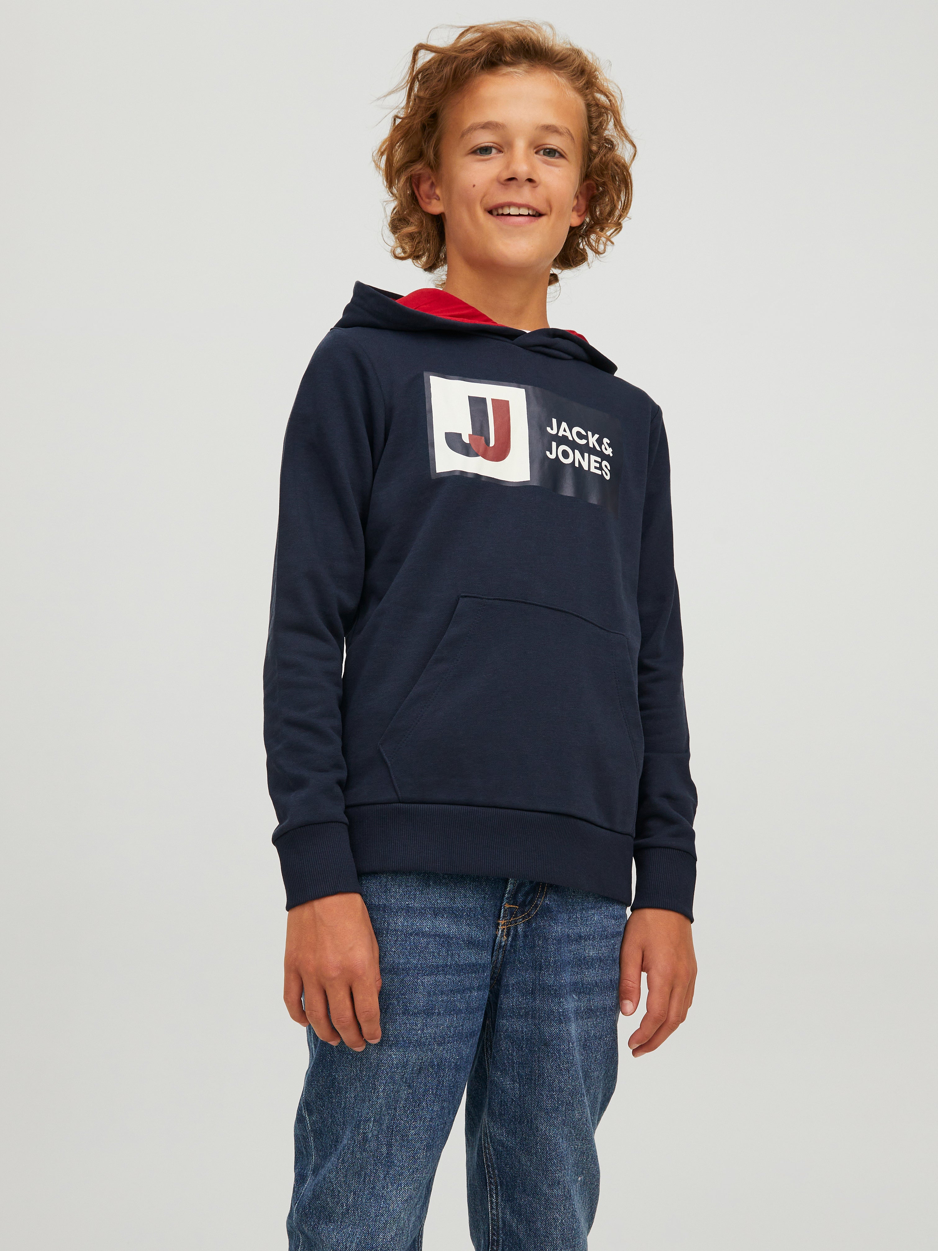 Logo Hoodie For boys | Dark Blue | Jack u0026 Jones®
