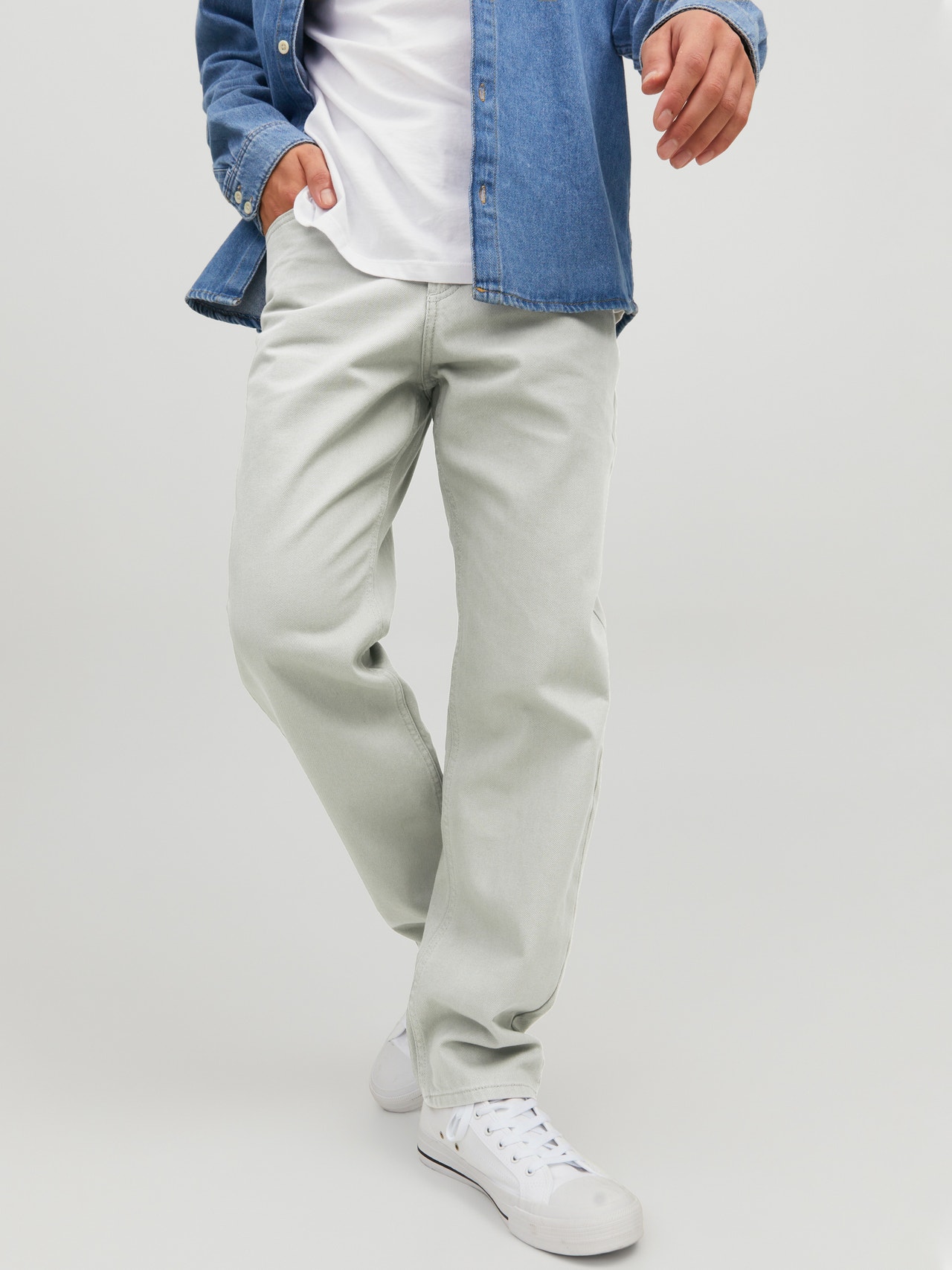 Regular Fit Bukser med 5 lommer Mellemgrå | Jack & Jones®