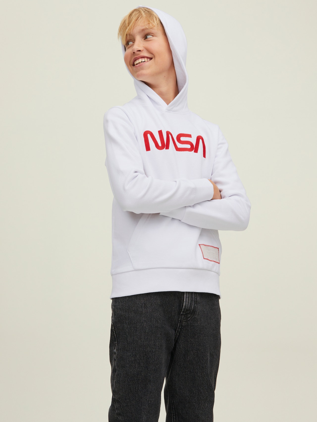 Para niños, NASA, logotipo de felpa Sudadera capucha con 50% de | Jack & Jones®