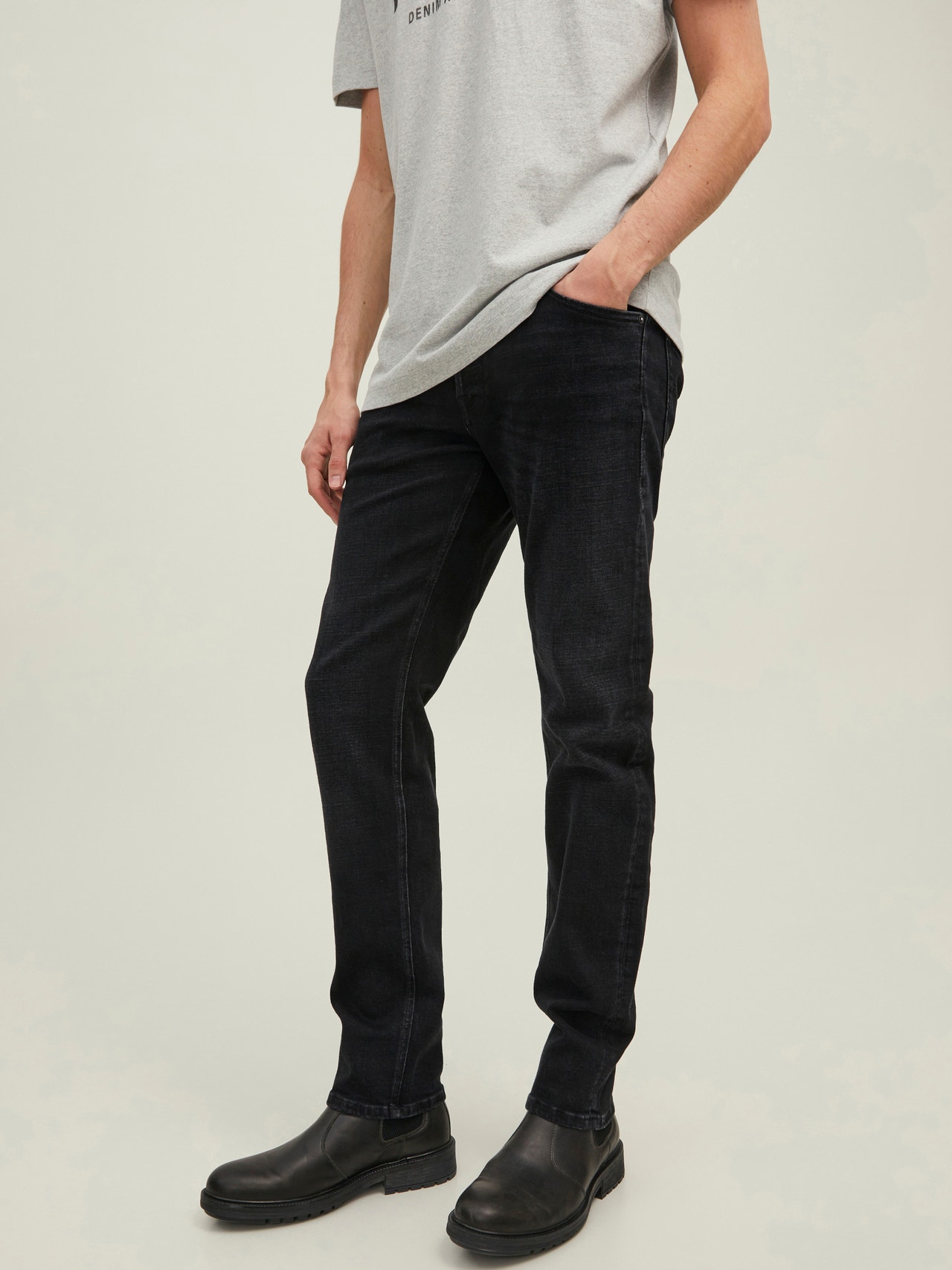 Jack & Jones JJIMIKE JJORIGINAL JOS 111 Jeans tapered fit -Black Denim - 12217106