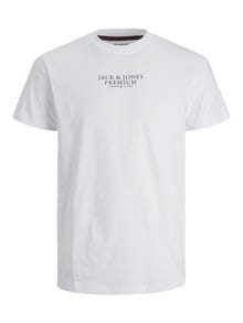 Jack & Jones Logotyp Rundringning T-shirt -White - 12217167