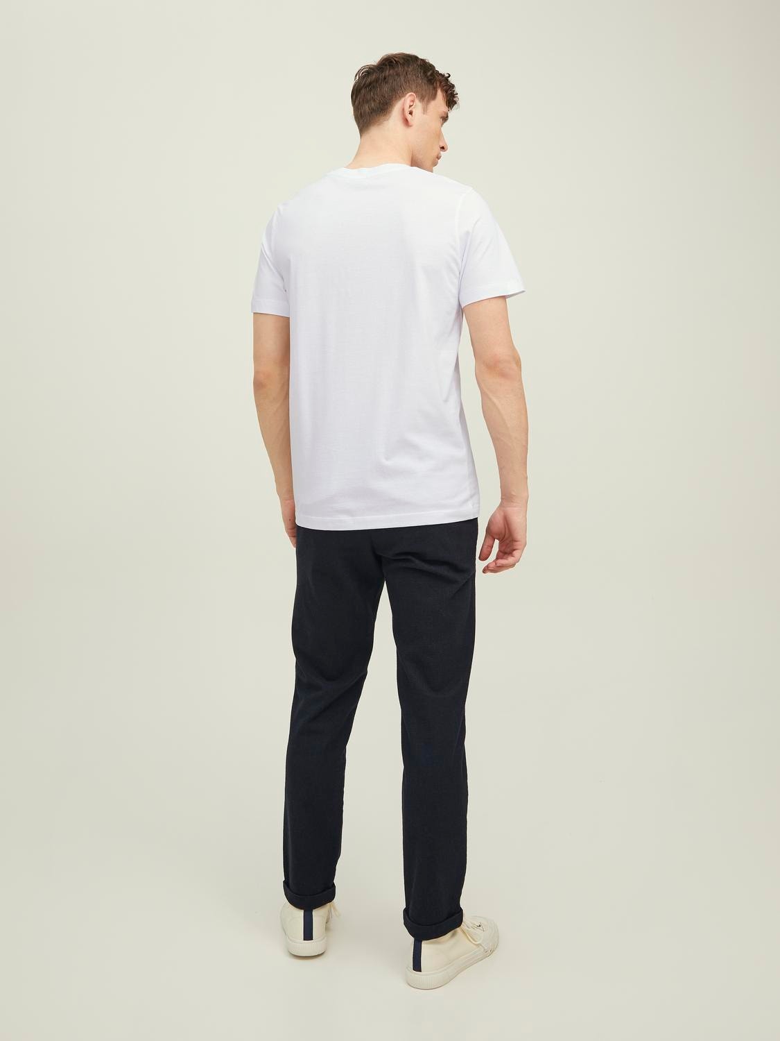 Jack & Jones Logo Kruhový výstřih Tričko -White - 12217167