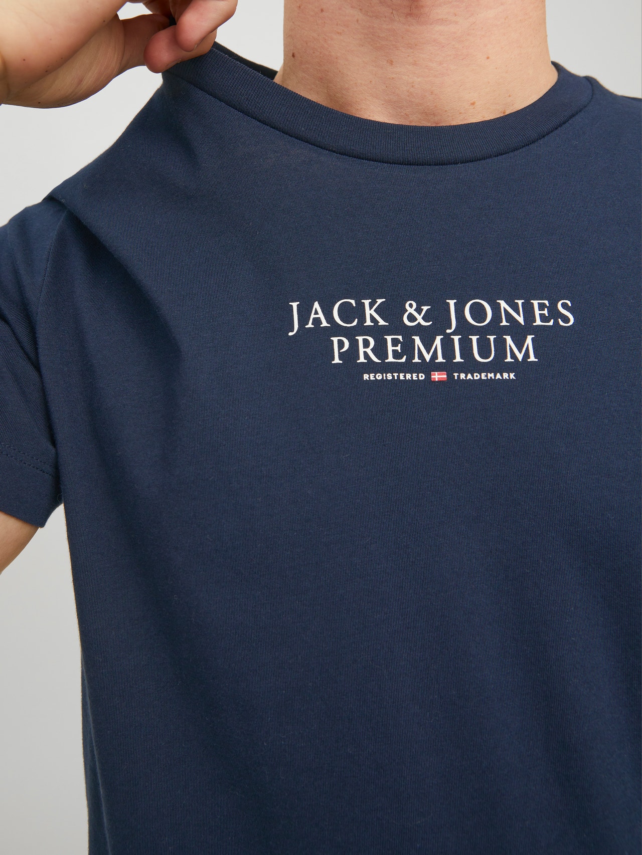 Jack & Jones Logotipas Apskritas kaklas Marškinėliai -Navy Blazer - 12217167