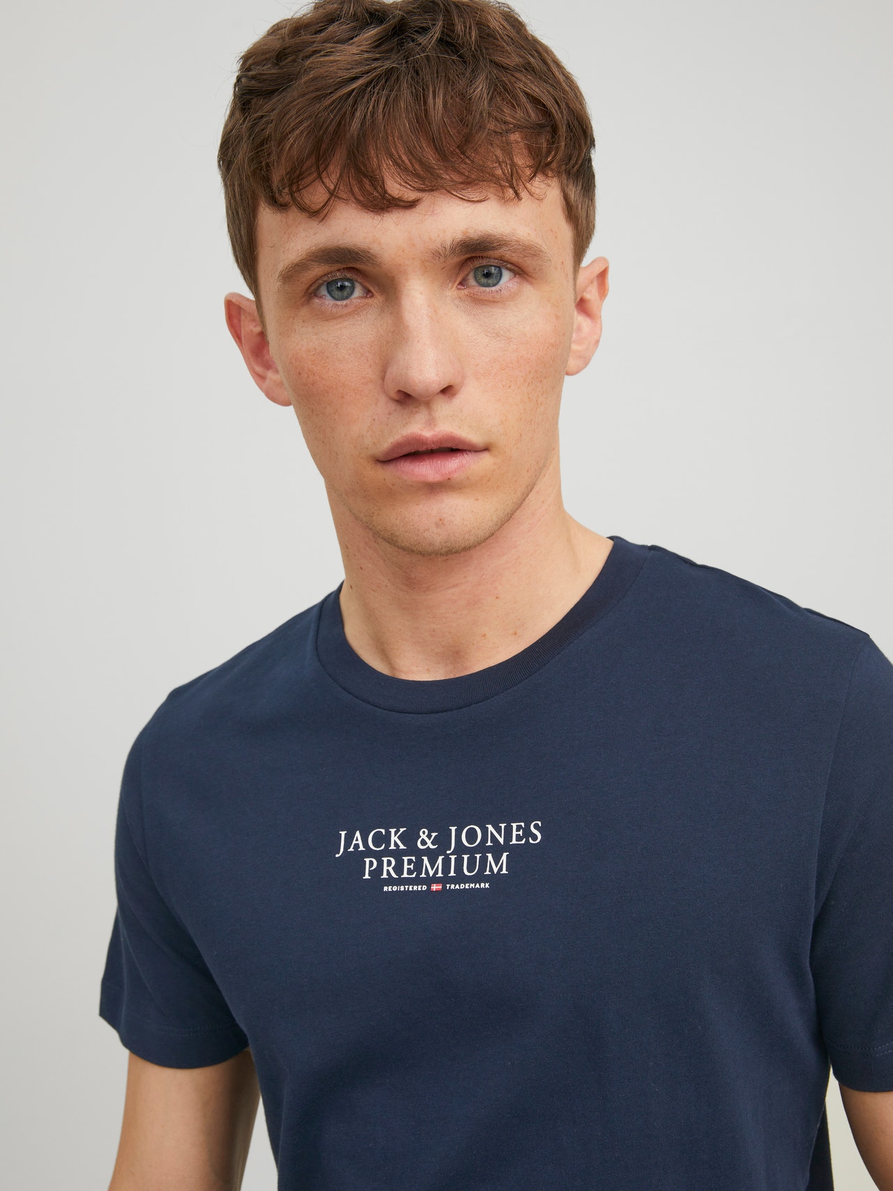 Jack & Jones Z logo Okrągły dekolt T-shirt -Navy Blazer - 12217167