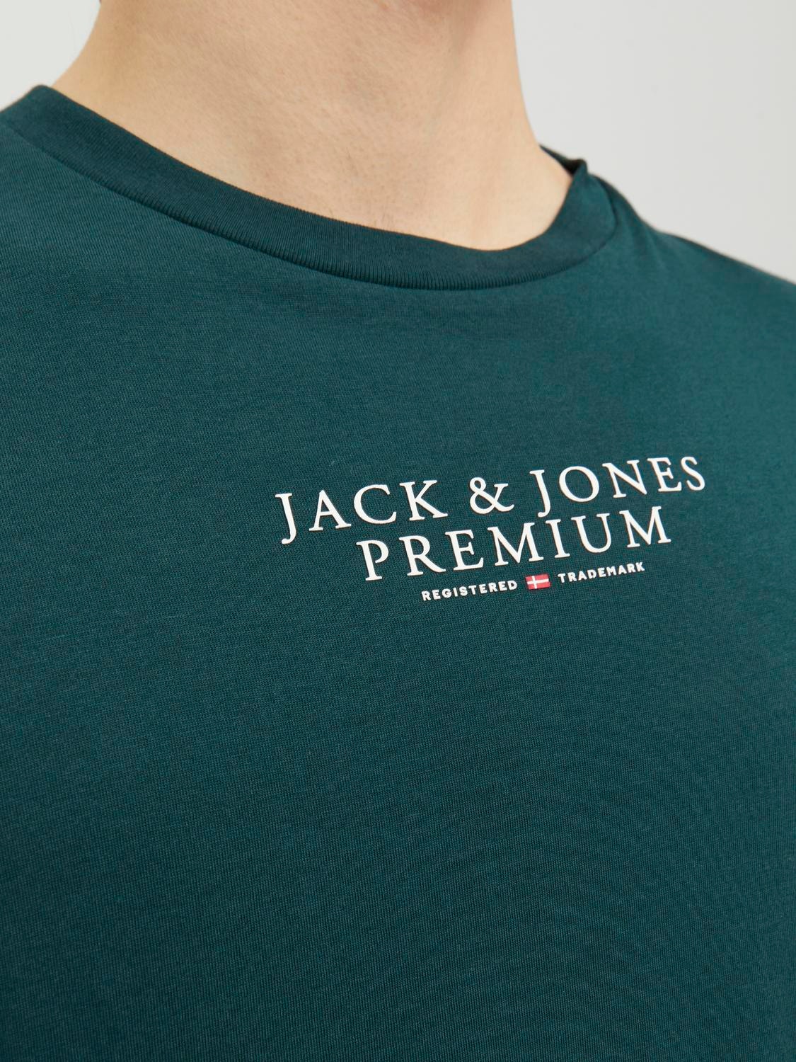 Jack & Jones Logo Pyöreä pääntie T-paita -Ponderosa Pine - 12217167