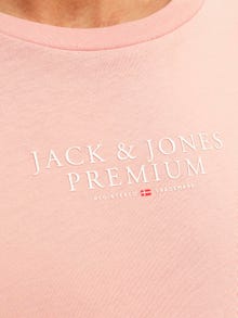 Jack & Jones Logo Ümmargune kaelus T-särk -Misty Rose - 12217167