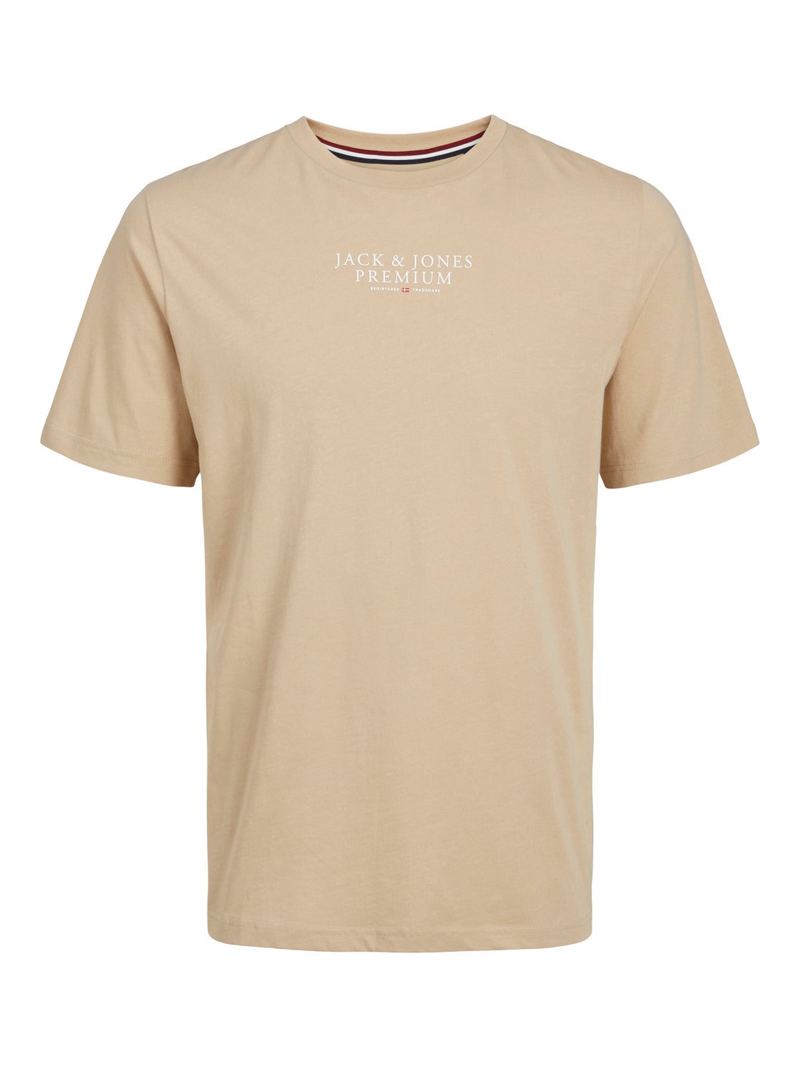 Logo Rundhals T-shirt | Beige | Jack & Jones®