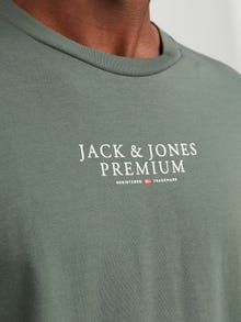 Jack & Jones Logo Ümmargune kaelus T-särk -Laurel Wreath - 12217167